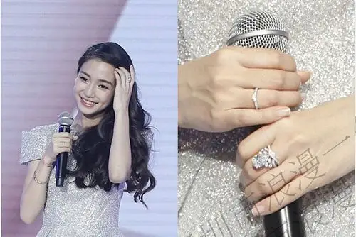 baby同款婚戒 angelababy同款女戒指 为爱加冕皇冠 定制18k莫桑石