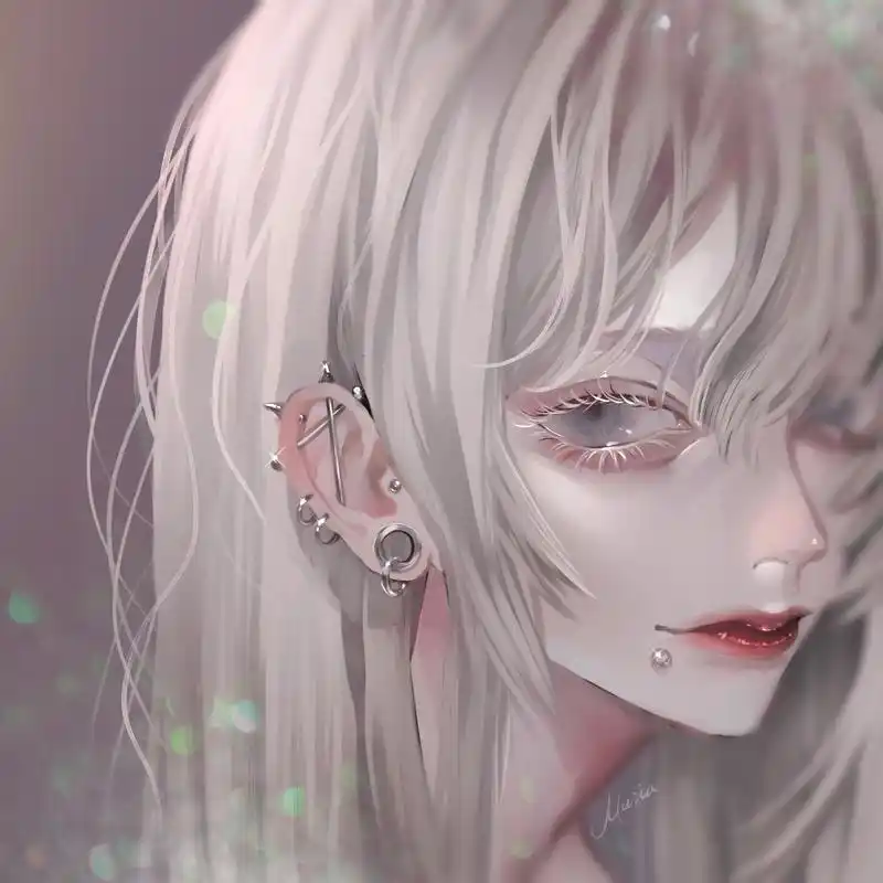 画师「maria」作品欣赏:暗黑风病娇少女人物插画