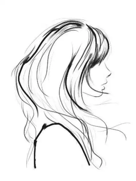 女孩侧身简笔画-简笔画-369作文网