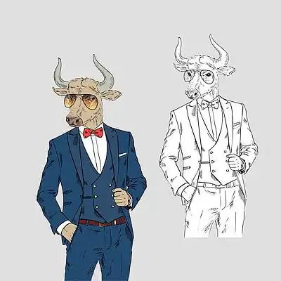 拟人化牛设计素材免费下载_拟人化牛设计图片-千图网平面设计