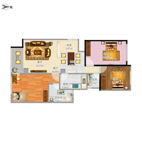 户型设计 河北省高阳县太和风景1号楼131.