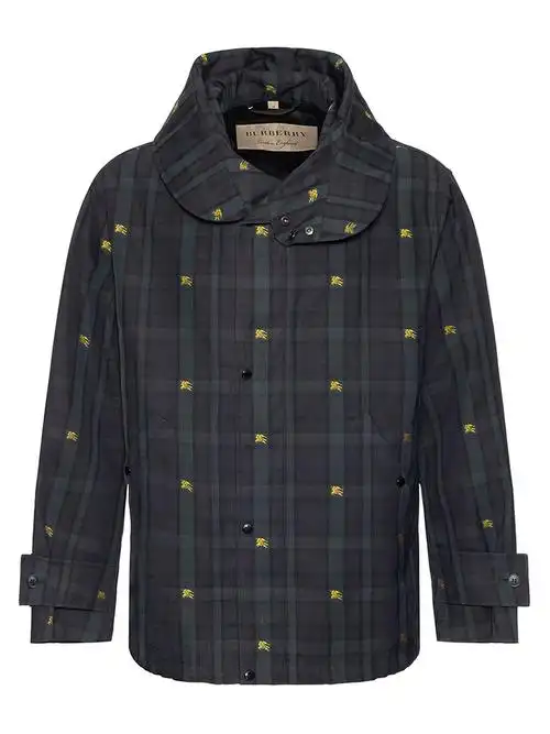 蓝灰格纹连帽夹克 burberry/博柏利 巴宝莉 男装 男士外套 男士夹克