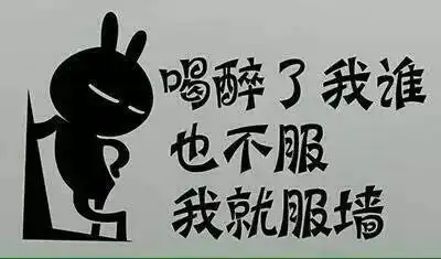 喝醉了,我谁也不服我就服墙
