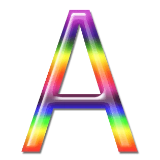 立体炫彩字母彩虹字体a