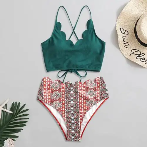 2020主推款欧美性感印花分体比基尼泳衣泳装女生泳衣现货