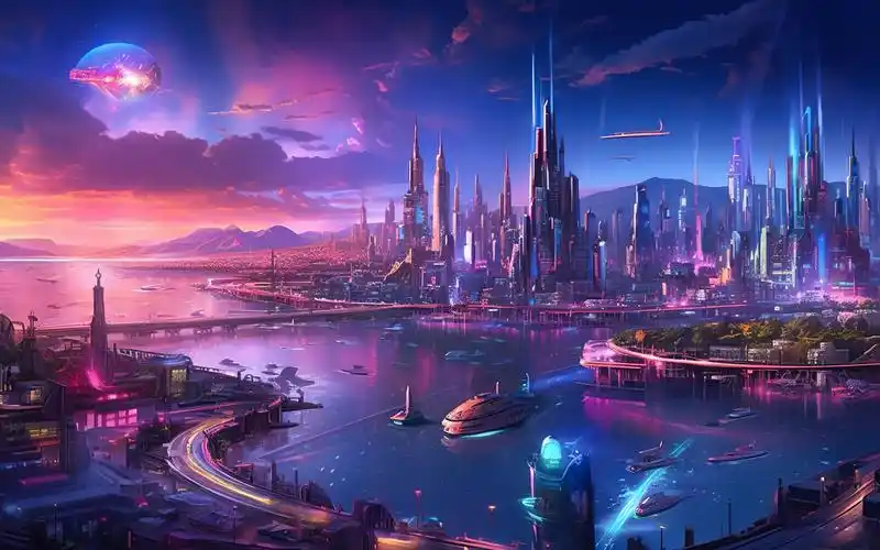 ai壁纸第88期七彩赛博,100年后的重庆?