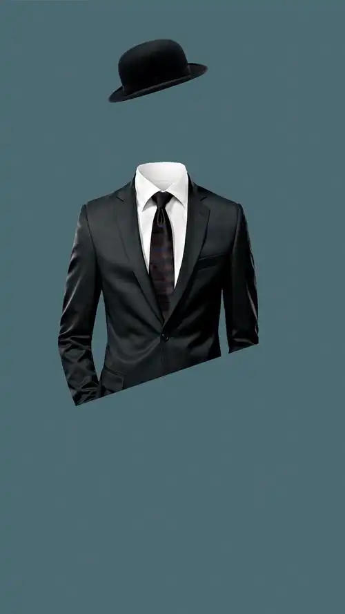 蓝色背景上的帽子和西服h5素材背景