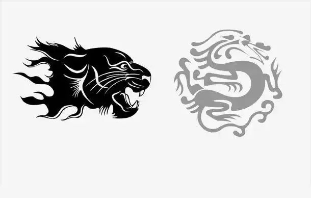 龙虎斗免抠png素材下载,龙虎斗psd设计元素,龙虎斗