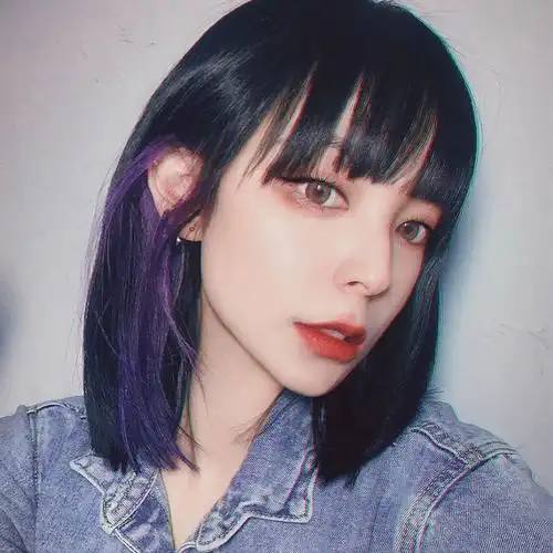 染发自己在家染头发颜色亚麻灰紫粉棕色染发膏雾蓝绿挂耳染 珀蔓朵 雾