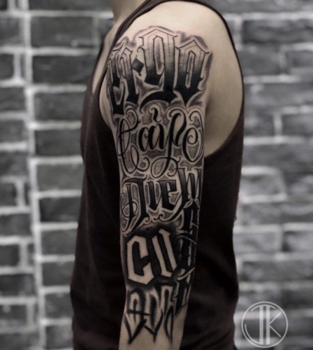 2020最新男生手臂花体字纹身图集好看的花体字设计9