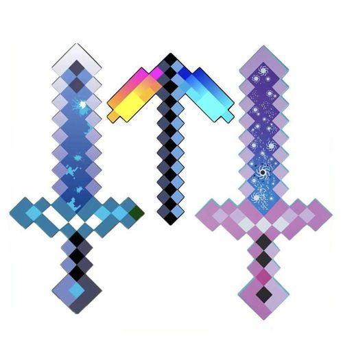 我的世界游戏周边玩具无尽附魔钻石寰宇支配之剑崩解之镐泡沫武器