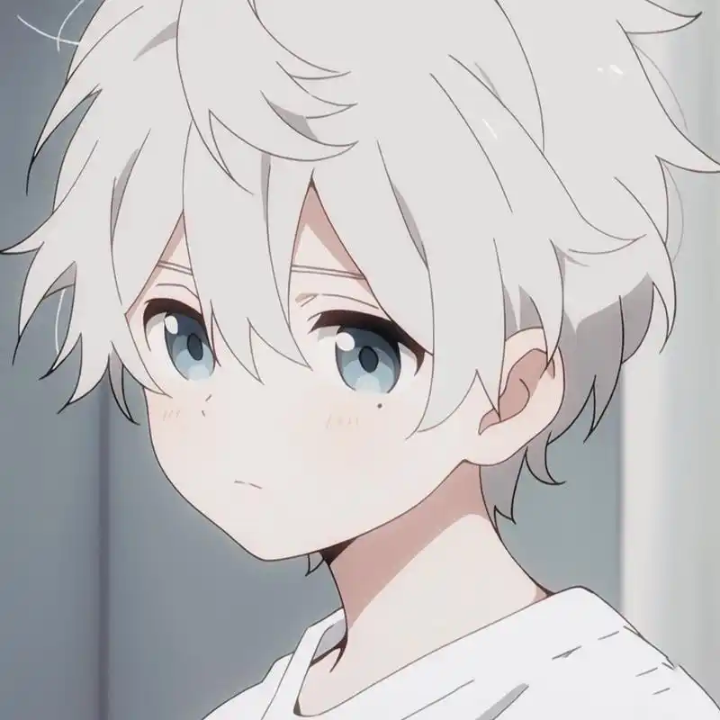 男生头像|动漫男头|白毛