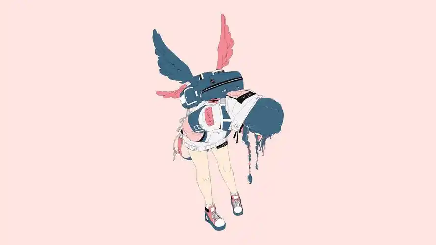 简约纯色动漫女孩动态壁纸- 日漫壁纸,动态壁纸,mac电脑桌面壁纸macv