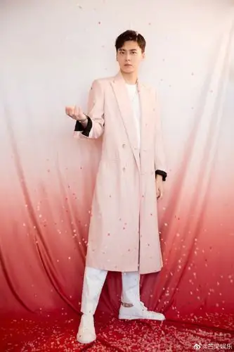 李易峰七夕樱花粉风衣