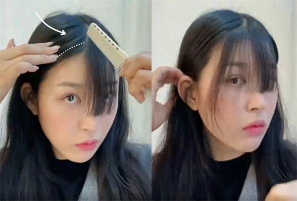 居家剪浏海步骤:分出两侧刘海