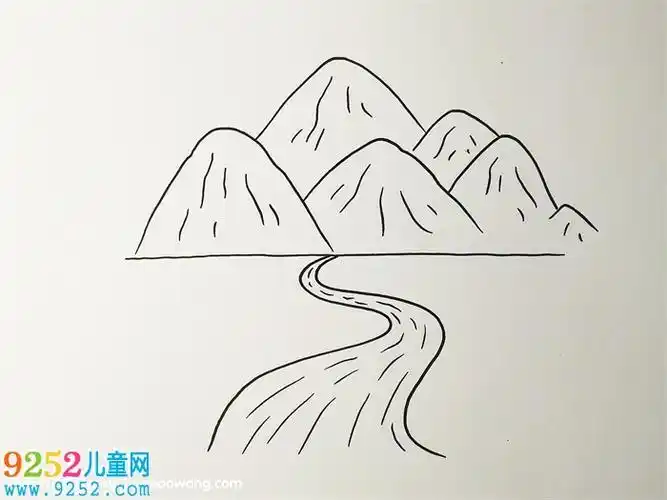 山水风景简笔画山水风景简笔画小学生