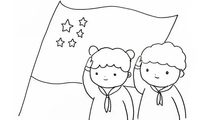 毛毛简笔画小学生向国旗敬礼怎么画人向国旗敬礼的简笔画 第2名向
