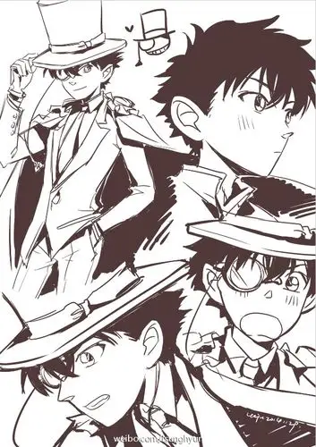 求名侦探柯南黑白版的图片,例如