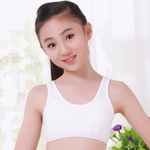 学生发育期文胸女大童内衣小背心女孩棉莱卡抹胸衣儿童纯白裹胸
