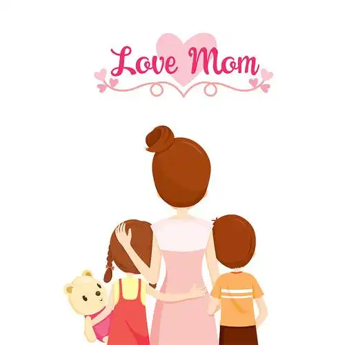 母子和女儿拥抱在一起图片