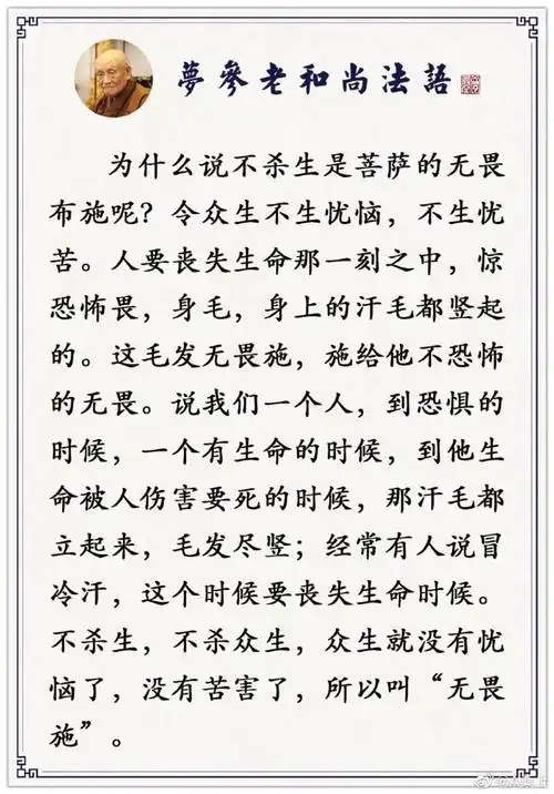 不杀生远离杀生能令你恶的果报消失梦参老和尚
