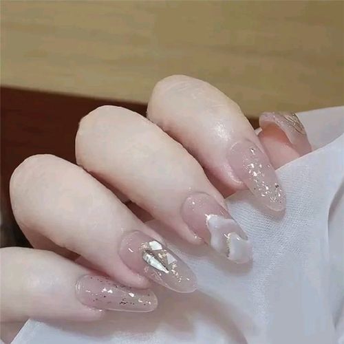 黑色渐变百搭酷星月 假指甲贴片 新娘光疗美甲成品