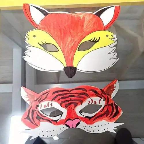 老虎狐狸02面具绘画