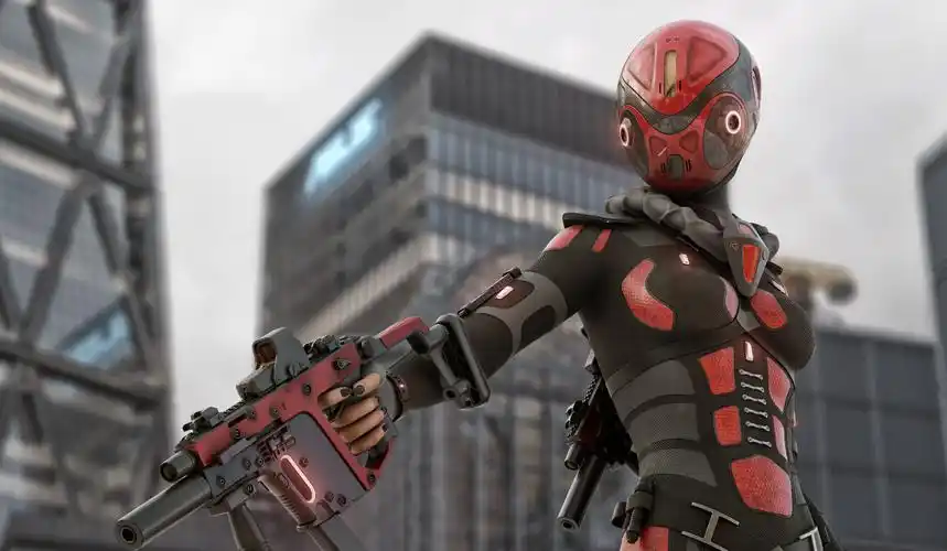 科幻小说scifi中的女战士corona渲染设计