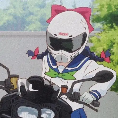 动漫头像# "头盔配蝴蝶结 机车配jk 酷盖学姐川崎来梦"