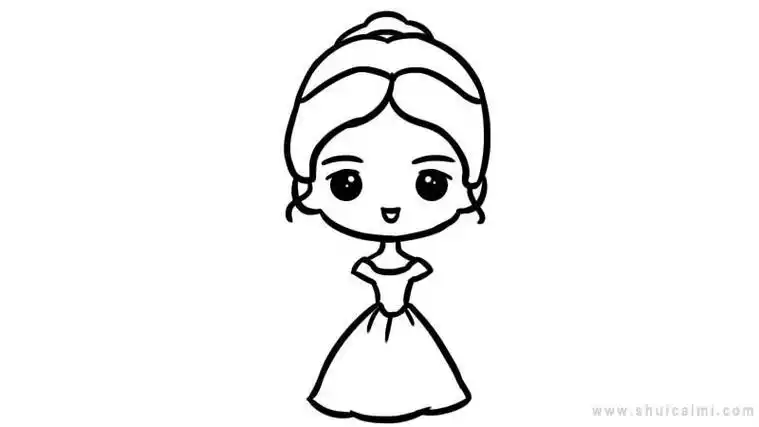 小女孩的简笔画公主长发