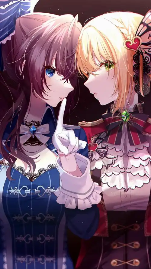 动漫粉发萌妹手机壁纸