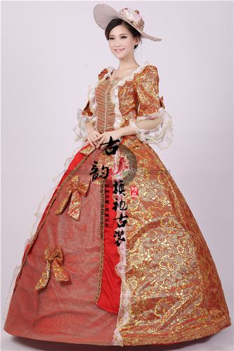 欧洲女士宫廷英国女皇服欧式女宫廷舞蹈服公主服万圣节礼服演出服