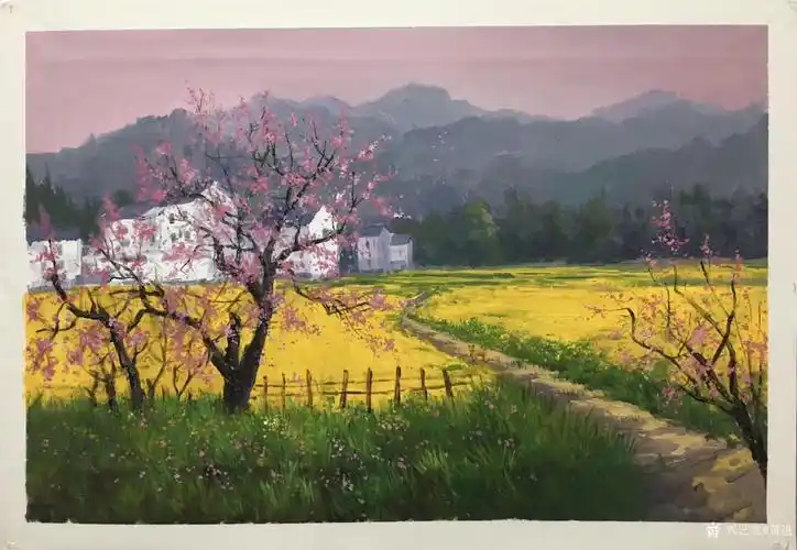 黄进油画作品《风景-春花烂漫时2》