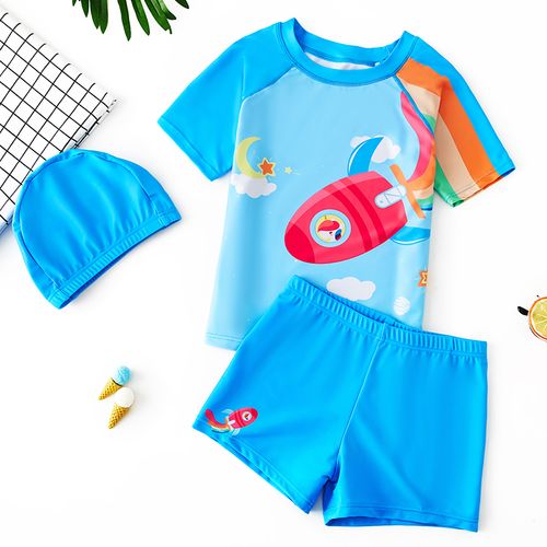 儿童泳衣中大童男童分体套装宝宝游泳衣连体女童男孩小孩泳裤防晒