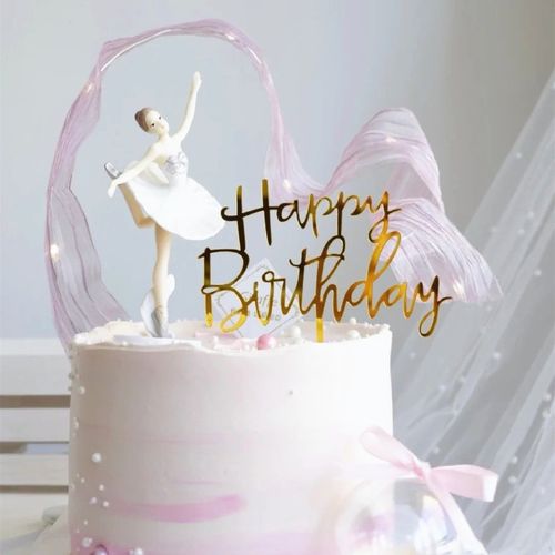 女孩生日蛋糕装饰芭蕾唯美跳舞少女烘焙蛋糕摆件节日装扮用品