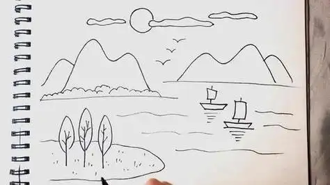 风景简笔画山水画 风景简笔画山水画简单