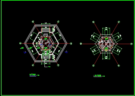 某5层仿古代景观塔施工建筑cad设计图纸