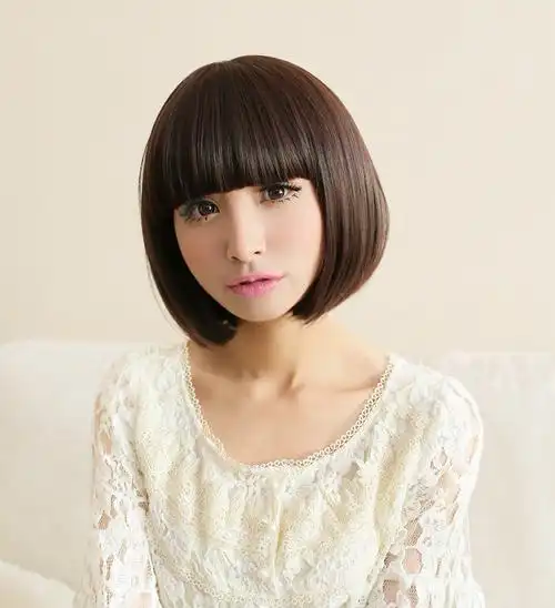 bobo头短发直发 沙宣假发 新款短直发 蓬松齐刘海