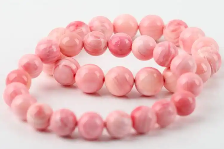 天然胭脂螺手链粉贝壳女王贝螺女款招桃花旺夫女王贝单圈手串