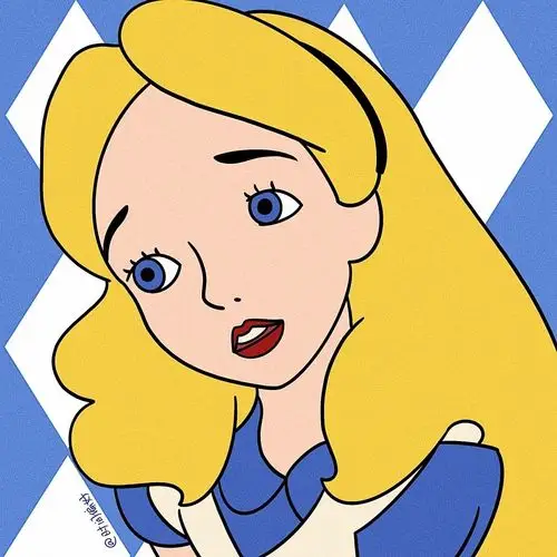 分享一组爱丽丝卡通头像-@时间偏好