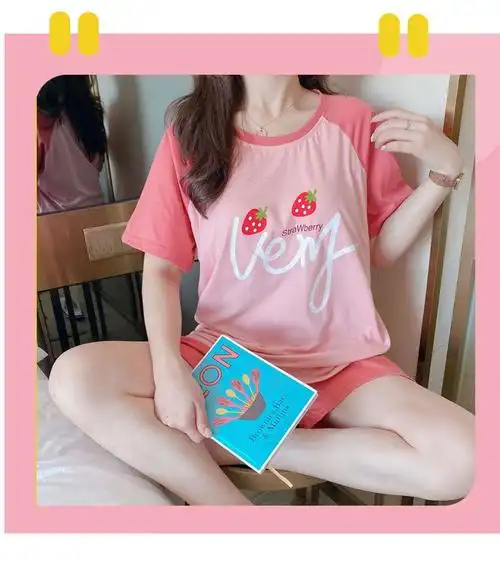 家居服风格女:适用性别夏季:适用季节皮筋:裤门襟三分裤:裤长短袖:袖