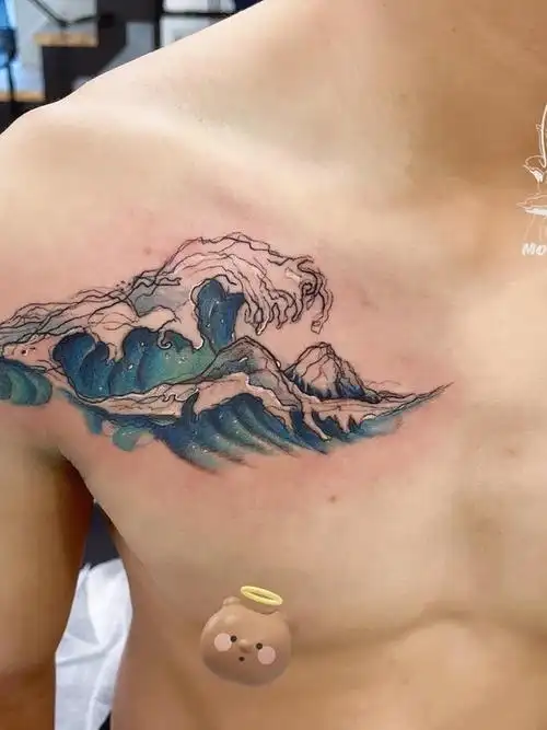 海浪_纹身图案手稿图片_魔客的纹身作品集