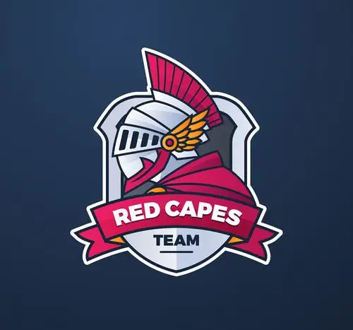 创意红斗篷骑士游戏角色标志矢量素材