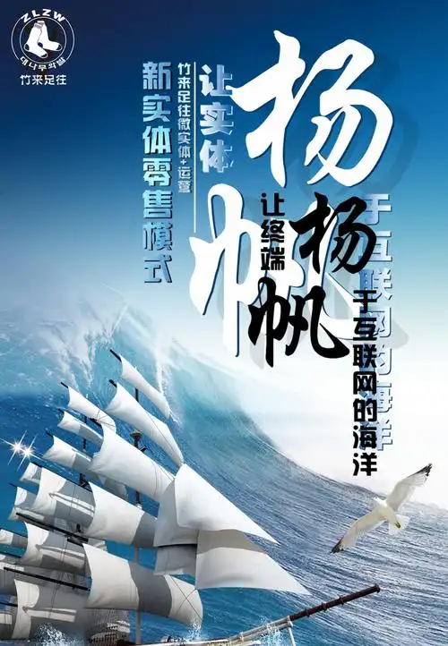 杨帆企业精神宣传海报 背景素材设计模板素材