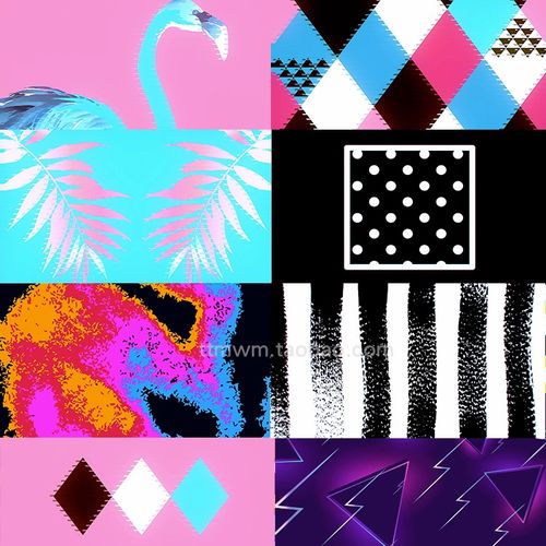 8个彩色可爱卡通时尚插画配色舞台背景动画2视频素材循环vj loops