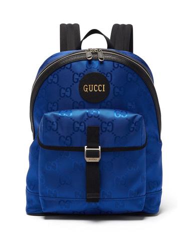 古驰gucci蓝色男士双肩包|off the grid gg-jacquard canvas backpack