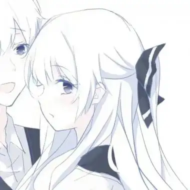 高清一对两张的情头一男一女高冷动漫图片