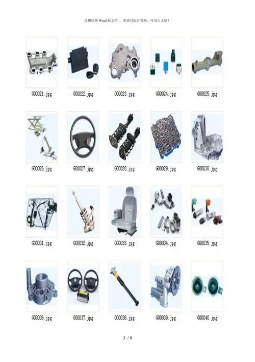 汽车零部件图片与名称对照大全