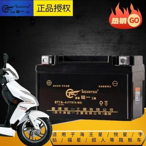 12v统一电瓶海王星女士踏板摩托车ytx7a-bs龟王悦星迅鹰125干电池