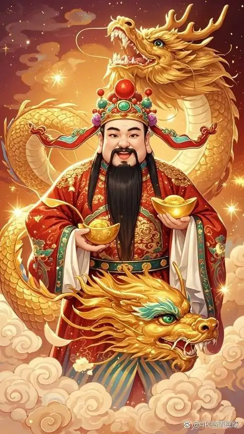 (寓意财神骑龙而至,带来祥瑞和财运,象征福泽绵长,人生圆满.) #壁